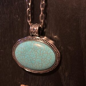 Turquoise look necklace and earrings set